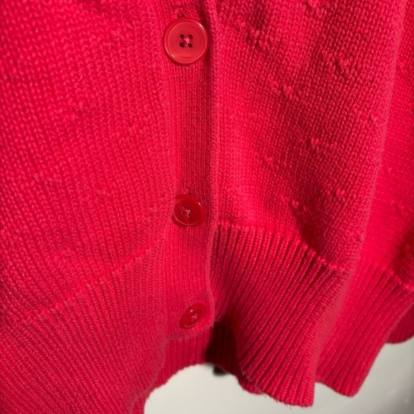 Vintage Essential Elements 100% Cotton Red Cardigan Sweater - Picture 5 of 7